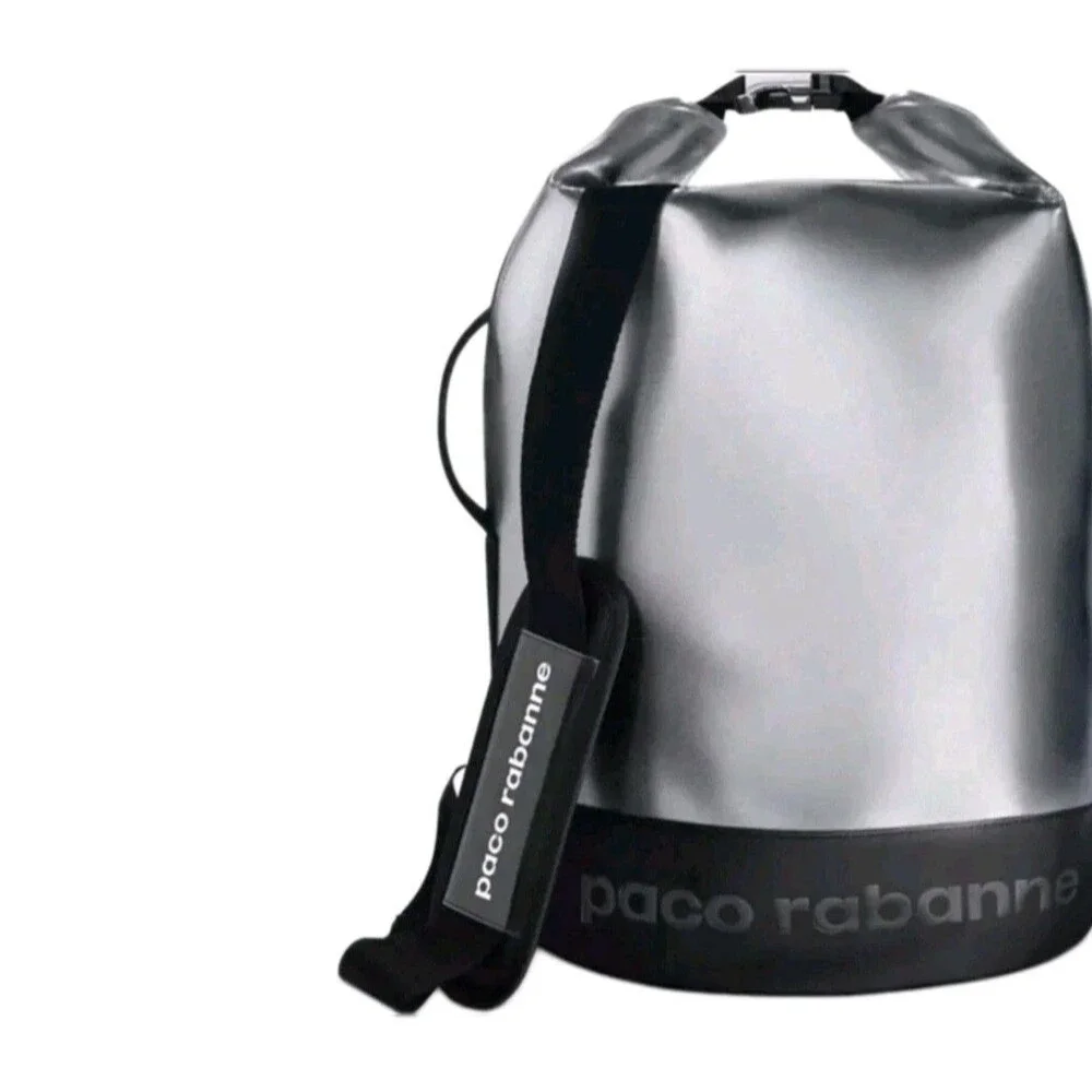 Paco Rabanne Invictus Metallic Silver Dry Backpack Weekend Unisex Cross Body Bag
